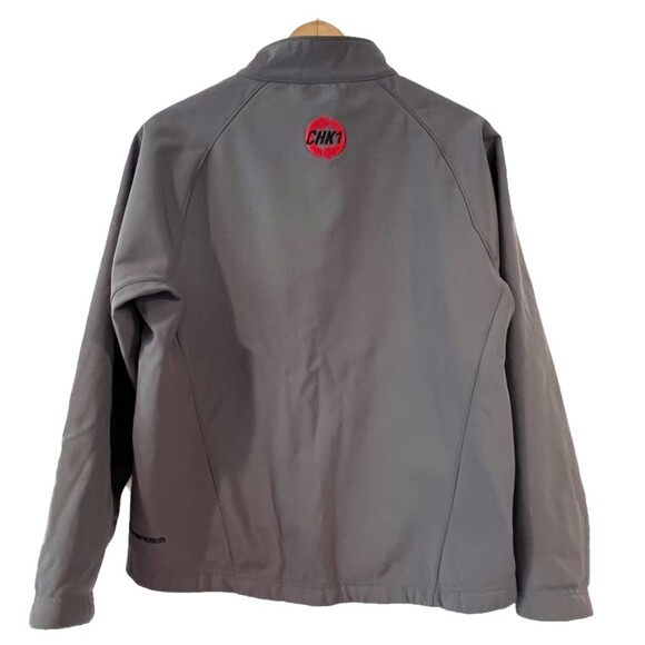 Landway Grey Soft Shell Coat Full Zip CHK1 Genentech Outdoors Outerwear - Picture 2 of 7